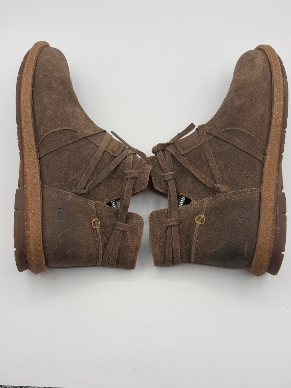Born TARKILN Leather Ankle Boots 9.5 US/ 41 Distressed Suede Brown Comfort Shoes - Picture 7 of 9